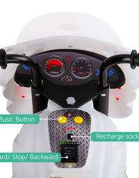 Kids Ride On Electric White Motorbike - Battery Operated
