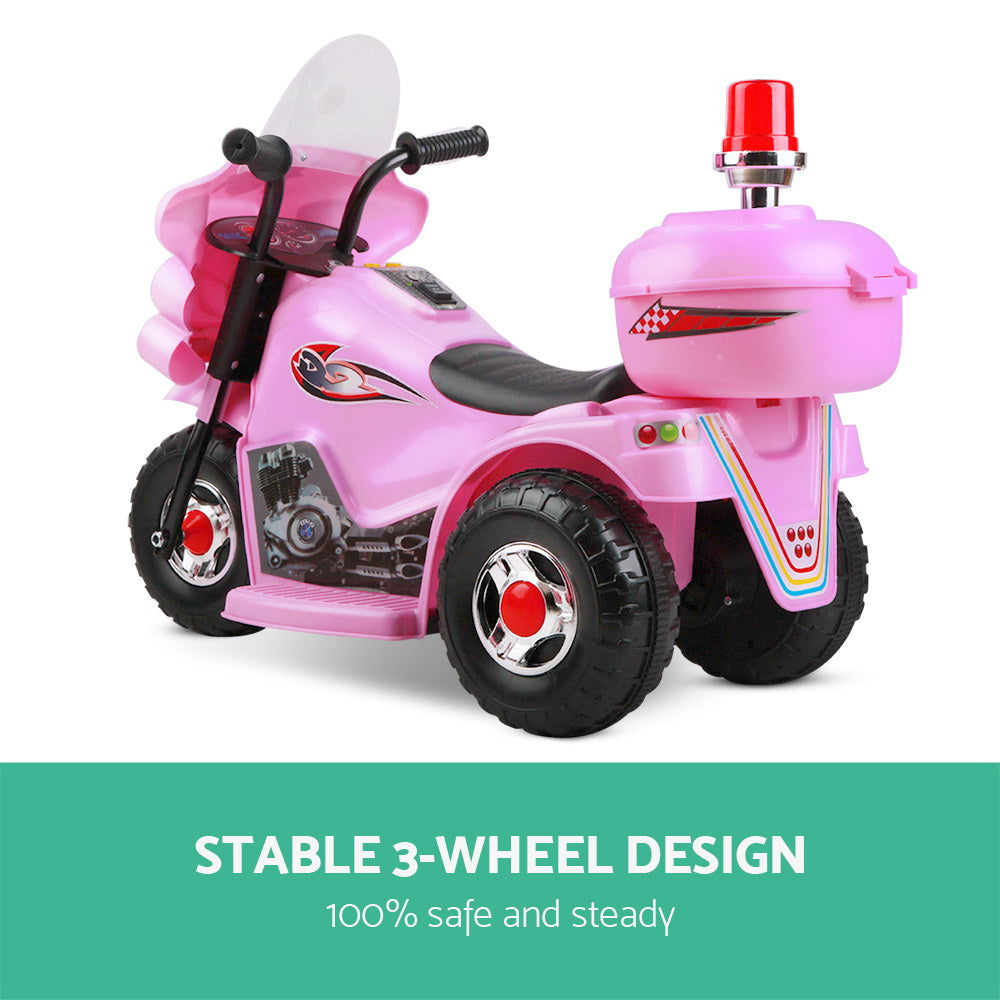 Kids Ride On Electric Pink Motorbike - 3 Wheel