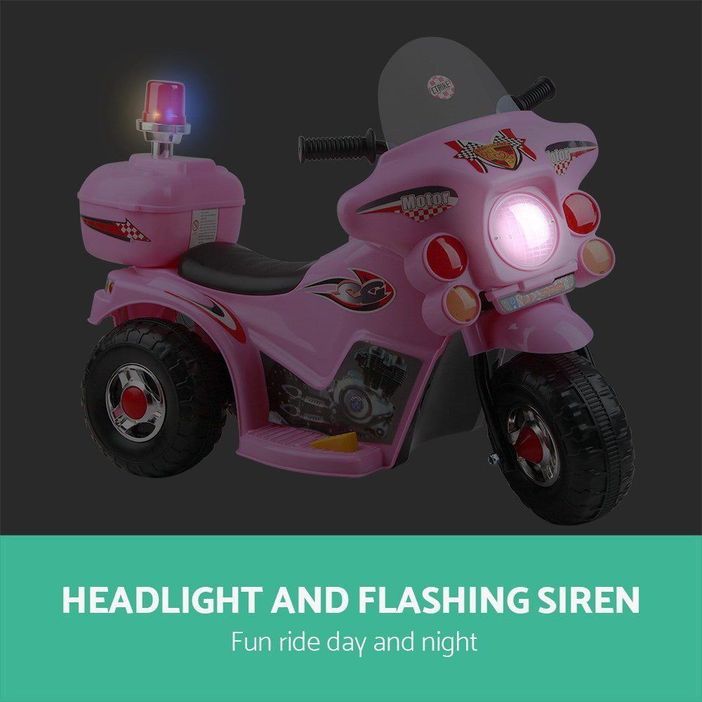Kids Ride On Electric Pink Motorbike - 3 Wheel