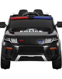 Kids Ride On Black Patrol Police Electric Car - Toy Car with Remote Control (12V)

