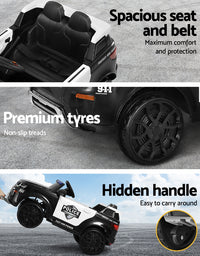 Kids Ride On Black Patrol Police Electric Car - Toy Car with Remote Control (12V)
