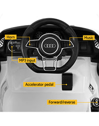 Kids Ride On Car Audi R8 Licensed Sports Electric Toy Cars 12V Battery White
