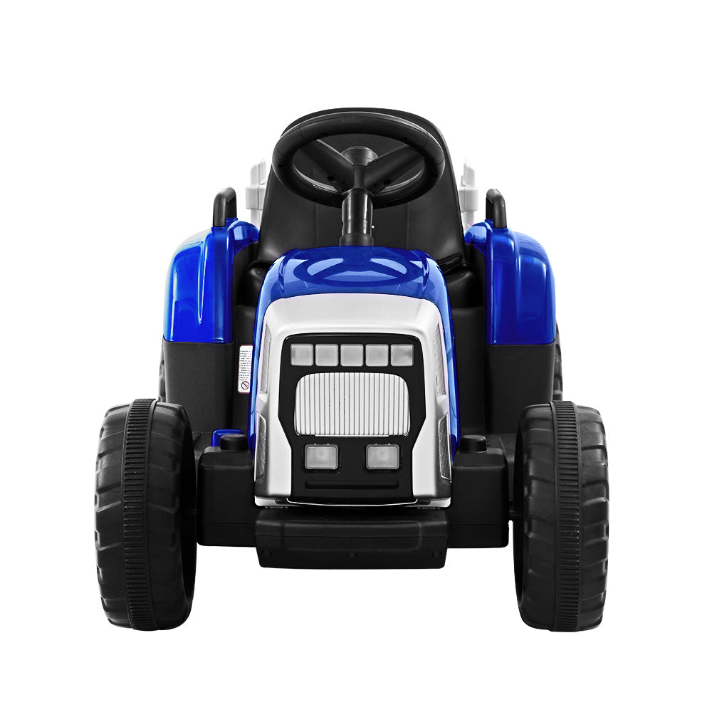 Kids Ride On Blue  Tractor Trailer - Battery Operated