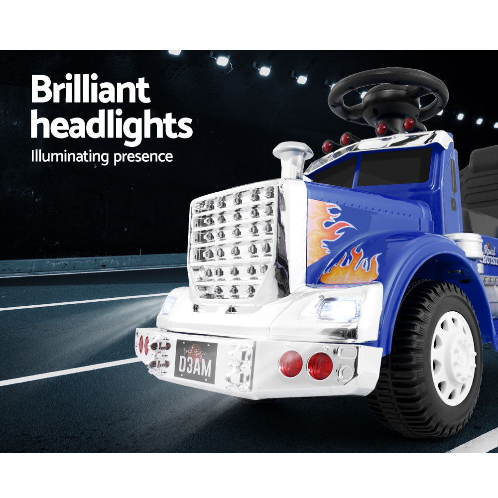 Kids Ride On Electric Blue Truck - Battery Operated