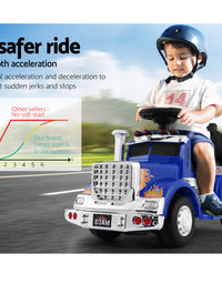 Kids Ride On Electric Blue Truck - Battery Operated

