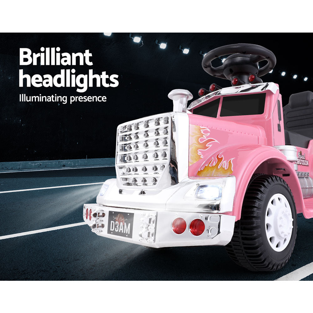 Kids Ride On Pink Electric Truck - Battery Operated