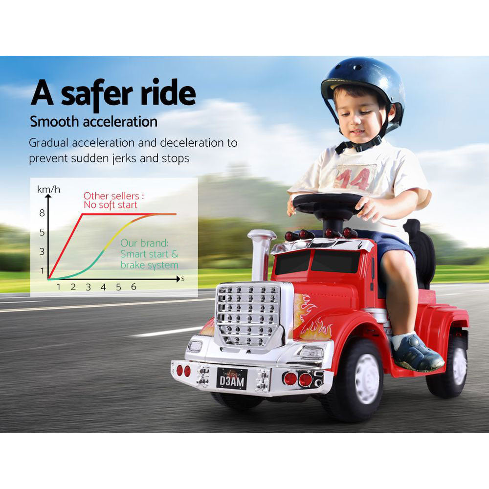 Kids Ride On Red Electric Truck - Battery Operated