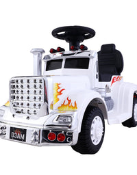 Kids Ride On White Electric Truck - Battery Operated
