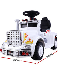 Kids Ride On White Electric Truck - Battery Operated
