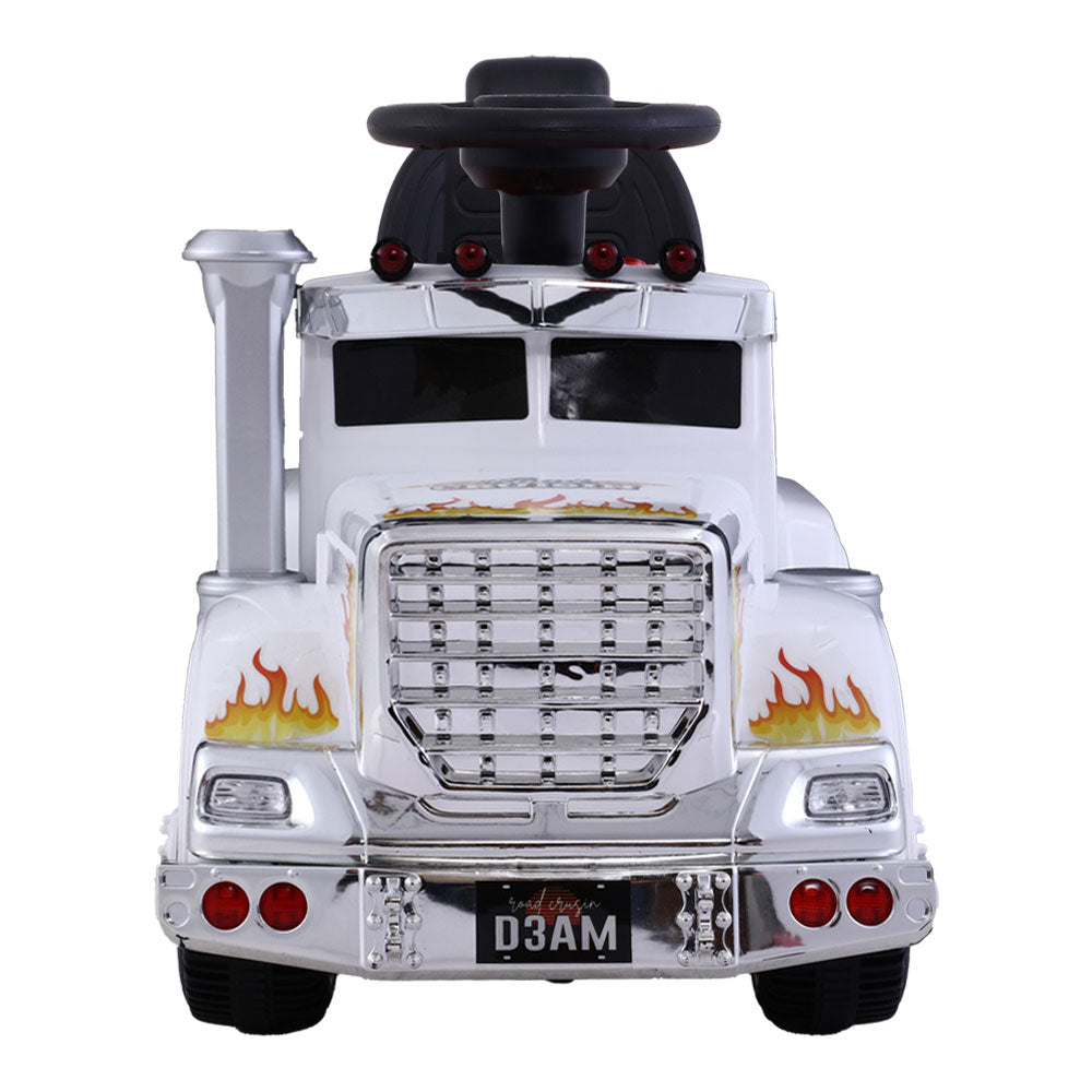 Kids Ride On White Electric Truck - Battery Operated