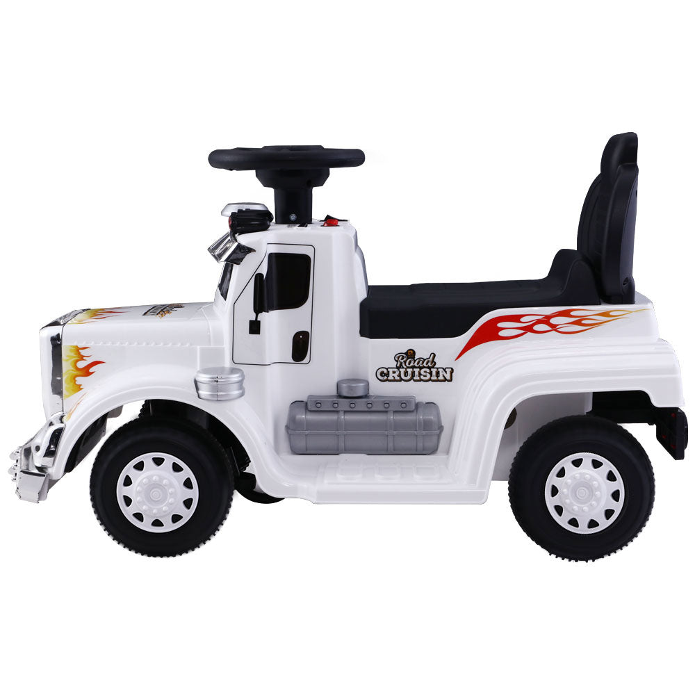 Kids Ride On White Electric Truck - Battery Operated