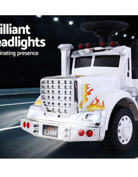 Kids Ride On White Electric Truck - Battery Operated
