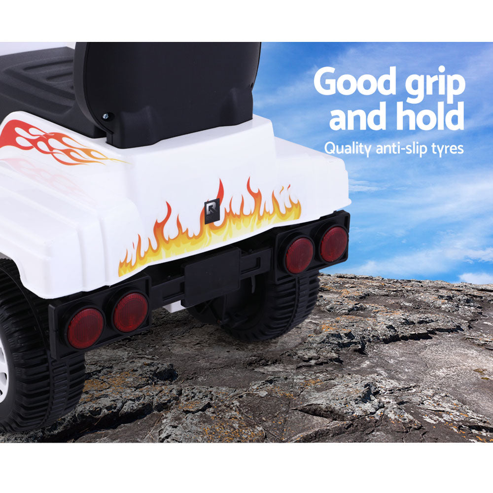 Kids Ride On White Electric Truck - Battery Operated