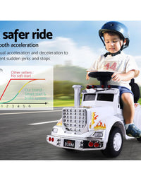Kids Ride On White Electric Truck - Battery Operated
