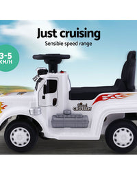 Kids Ride On White Electric Truck - Battery Operated
