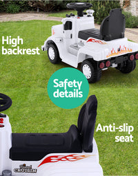 Kids Ride On White Electric Truck - Battery Operated

