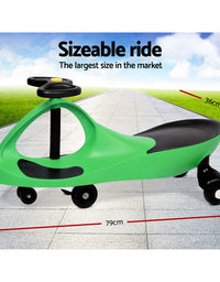 Rigo Kids Ride On Swing Car  -Green
