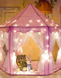 Princess Indoor Playhouse Toy Play Tent for Kids Toddlers with Mat Floor and Carry Bag (Pink)
