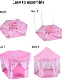 Princess Indoor Playhouse Toy Play Tent for Kids Toddlers with Mat Floor and Carry Bag (Pink)
