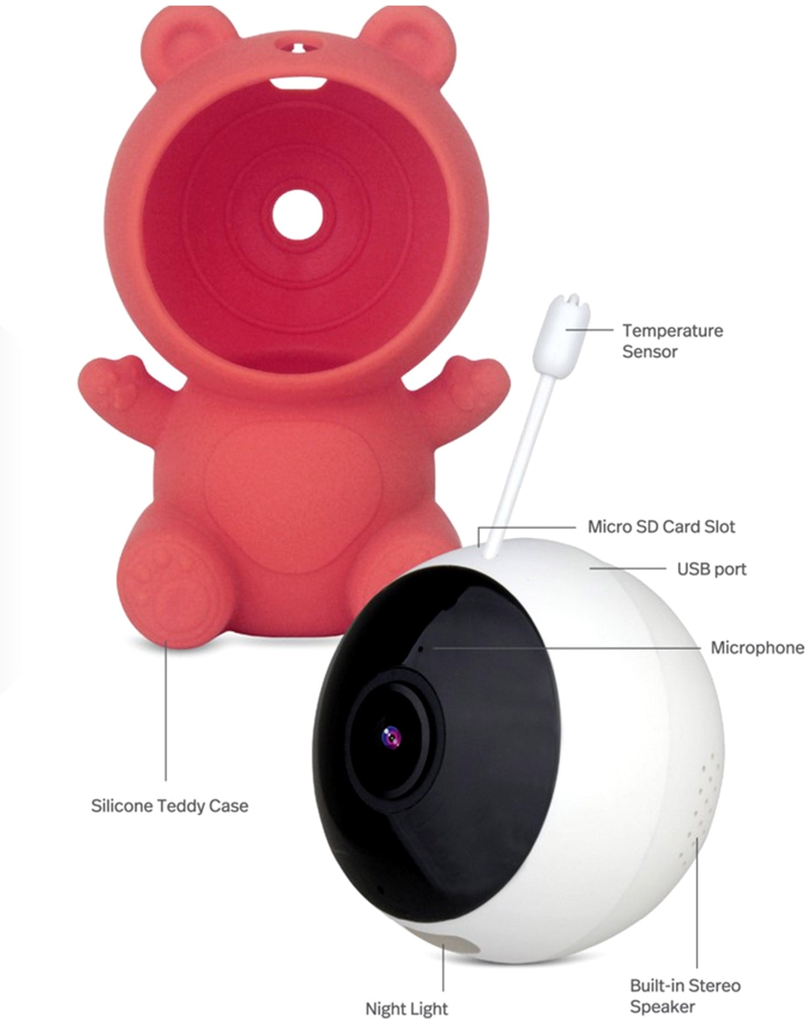 New DGTEC Teddy Smart Full HD Baby Monitor Pink iOS Android App