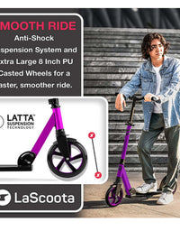 Lascoota Pulse - Adult Kick Push Commuter Scooter  l Plum

