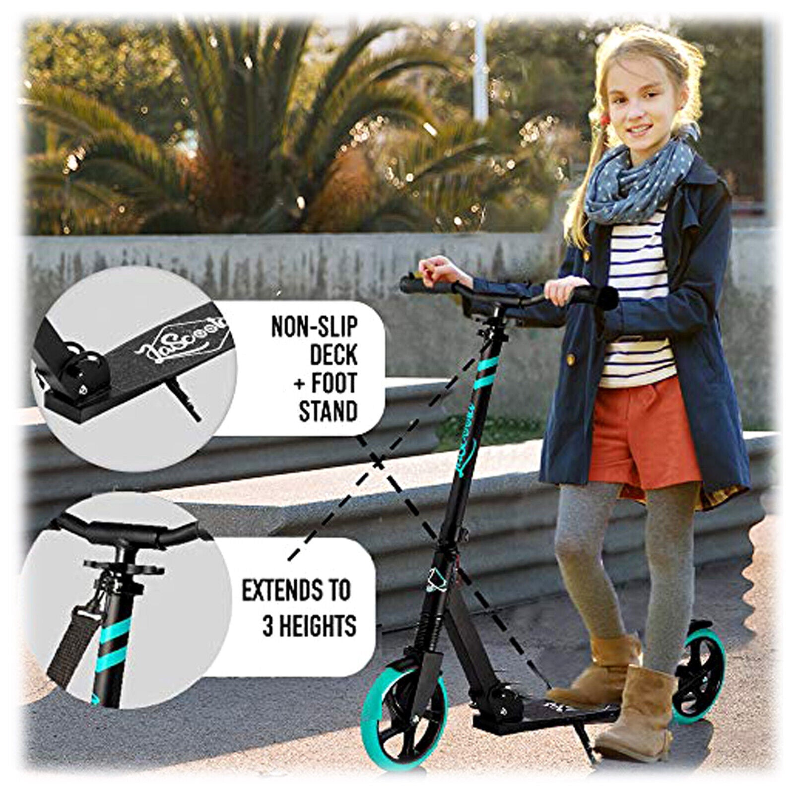 Lascoota Pulse - Adult Kick Push Commuter Scooter  l Plum