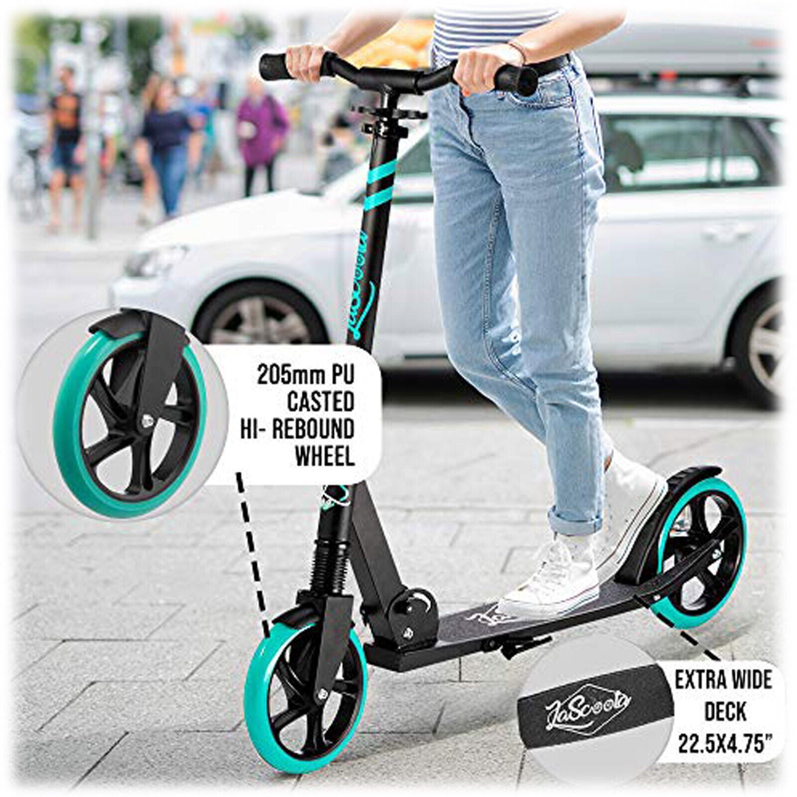 Lascoota Pulse - Adult Kick Push Commuter Scooter  l Plum