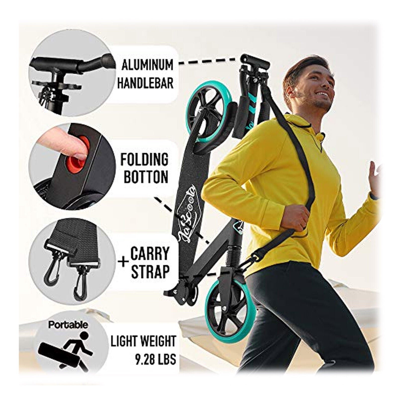 Lascoota Pulse - Adult Kick Push Commuter Scooter  l Plum