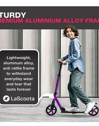 Lascoota Pulse - Adult Kick Push Commuter Scooter  l Plum
