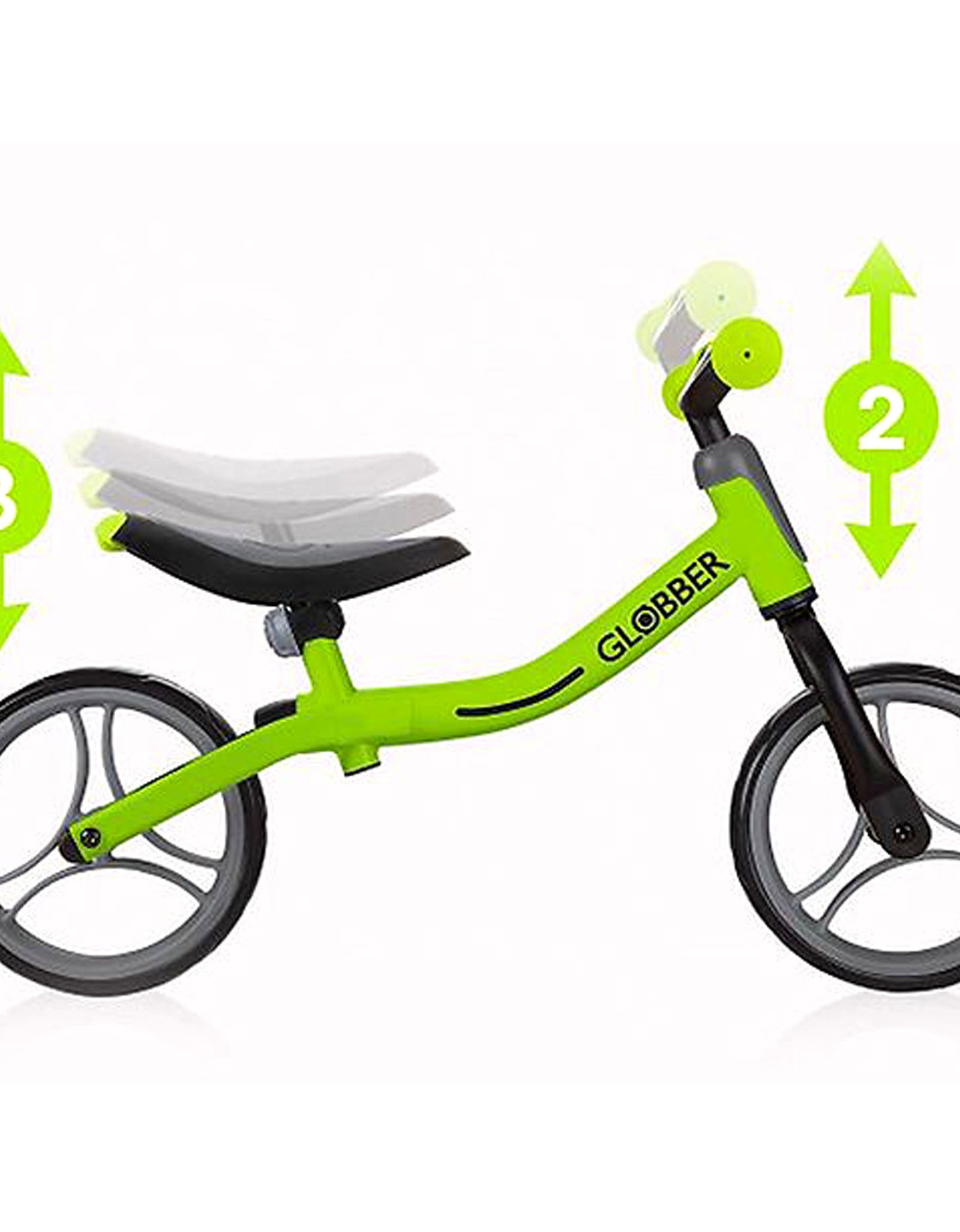 Globber Go Kids Balance Bike - Lime Charcoal (2-5 years)