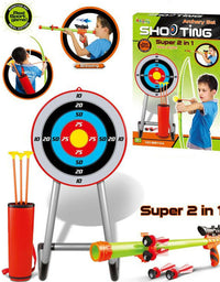 New Kingsport Large 2 in 1 Archery Set Kids Suction Arrows Target 90cm Stand
