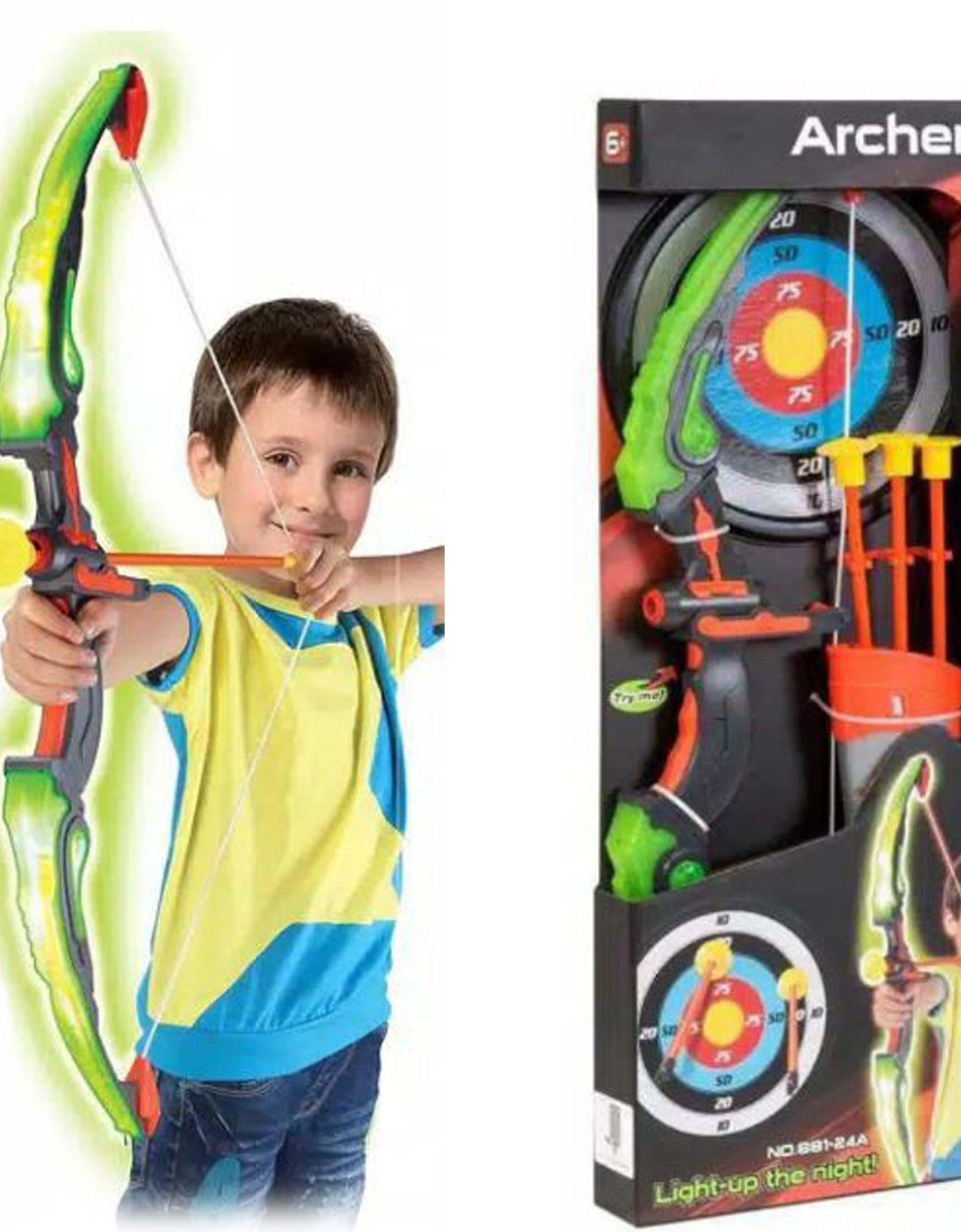 Latest Kingsport Light-up Kids Archery Set Suction Arrows Target