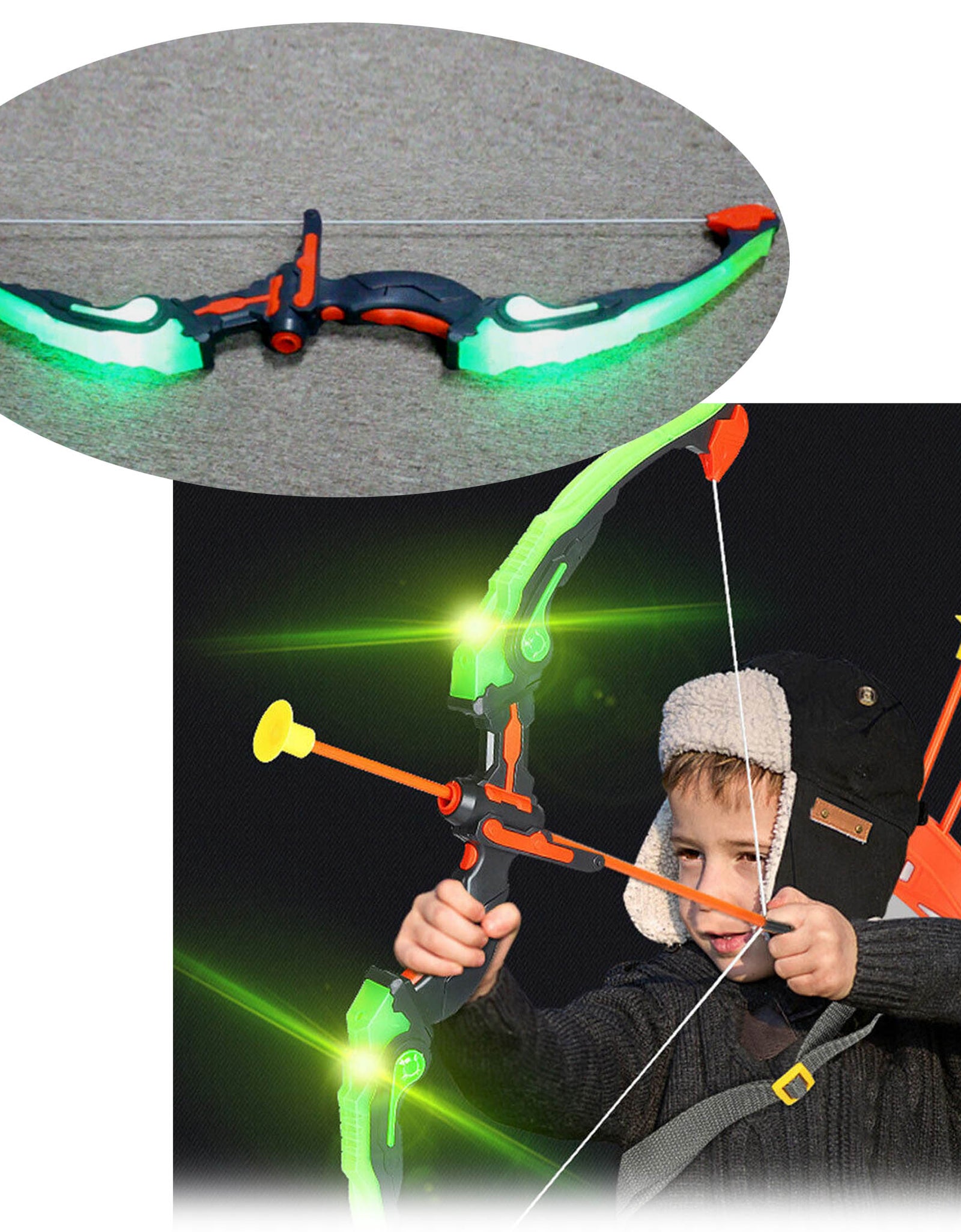 Latest Kingsport Light-up Kids Archery Set Suction Arrows Target