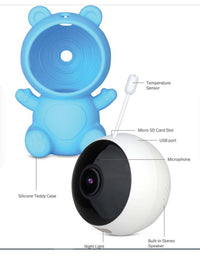 New DGTEC Teddy Smart Full HD Baby Monitor Blue iOS Android App
