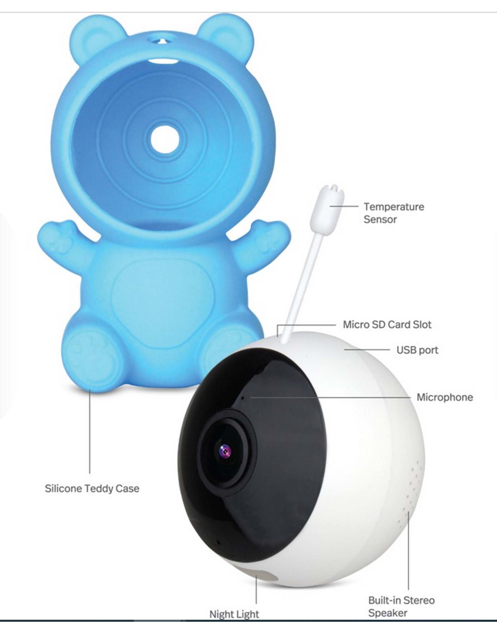 New DGTEC Teddy Smart Full HD Baby Monitor Blue iOS Android App