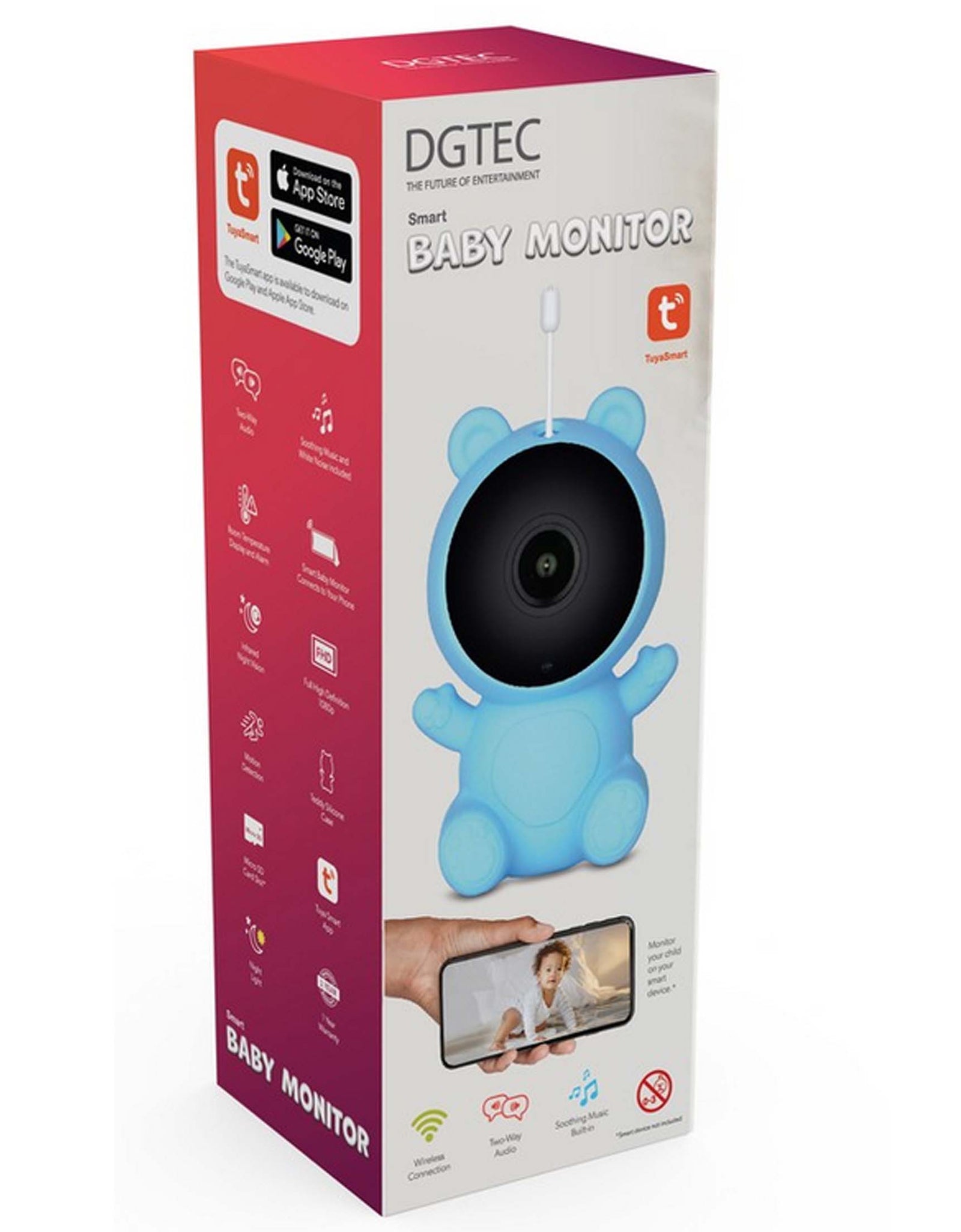 New DGTEC Teddy Smart Full HD Baby Monitor Blue iOS Android App