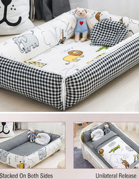 Portable Crib Middle Bed Baby Play Removable Bionic Four PCS Set Cartoon Print
