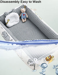 Portable Crib Middle Bed Baby Play Removable Bionic Four PCS Set Cartoon Print
