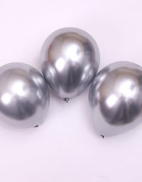 50PCS 5'' Latex Balloon Set Metallic Silver Birthday Wedding Party Decoration
