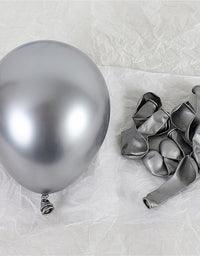 50PCS 5'' Latex Balloon Set Metallic Silver Birthday Wedding Party Decoration

