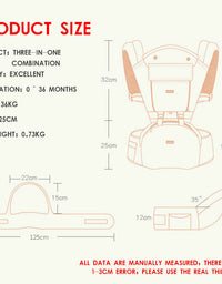 Adjustable Ergonomic Infant Baby Carrier With Hip Seat Stool Wrap Sling Backpack
