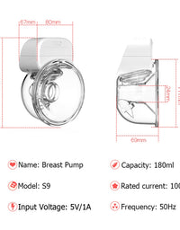 Portable Electric Breast Pump Wearable USB Silent Hands-Free Automatic Milker
