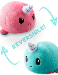 Reversible Plushie - Narwhal Light Blue/Light Pink

