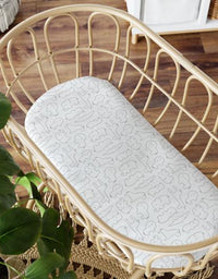 Bubba Blue Ash Grey Safari Bamboo Jersey Bassinet Fitted Sheet BB06561
