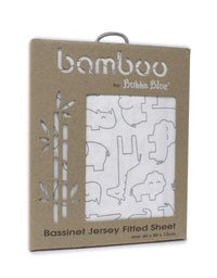 Bubba Blue Ash Grey Safari Bamboo Jersey Bassinet Fitted Sheet BB06561
