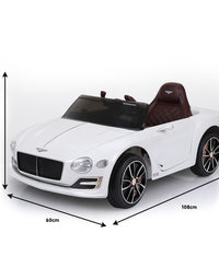 Kahuna Bentley Exp 12 Speed 6E Licensed Kids Ride On Electric Car Remote Control - White
