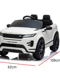 Kahuna Land Rover Licensed Kids Electric Ride On Car Remote Control - White

