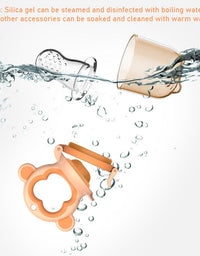 2 X Newborn Baby Food Fruit Nipple Feeder Pacifier Safety Silicone Feeding Tool Brown Small
