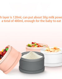 Baby Formula Milk Powder Snack Stackable 4 Layers Dispenser Container Infant Toddler Pink Blue

