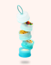 Baby Formula Milk Powder Snack Stackable 4 Layers Dispenser Container Infant Toddler Pink Blue
